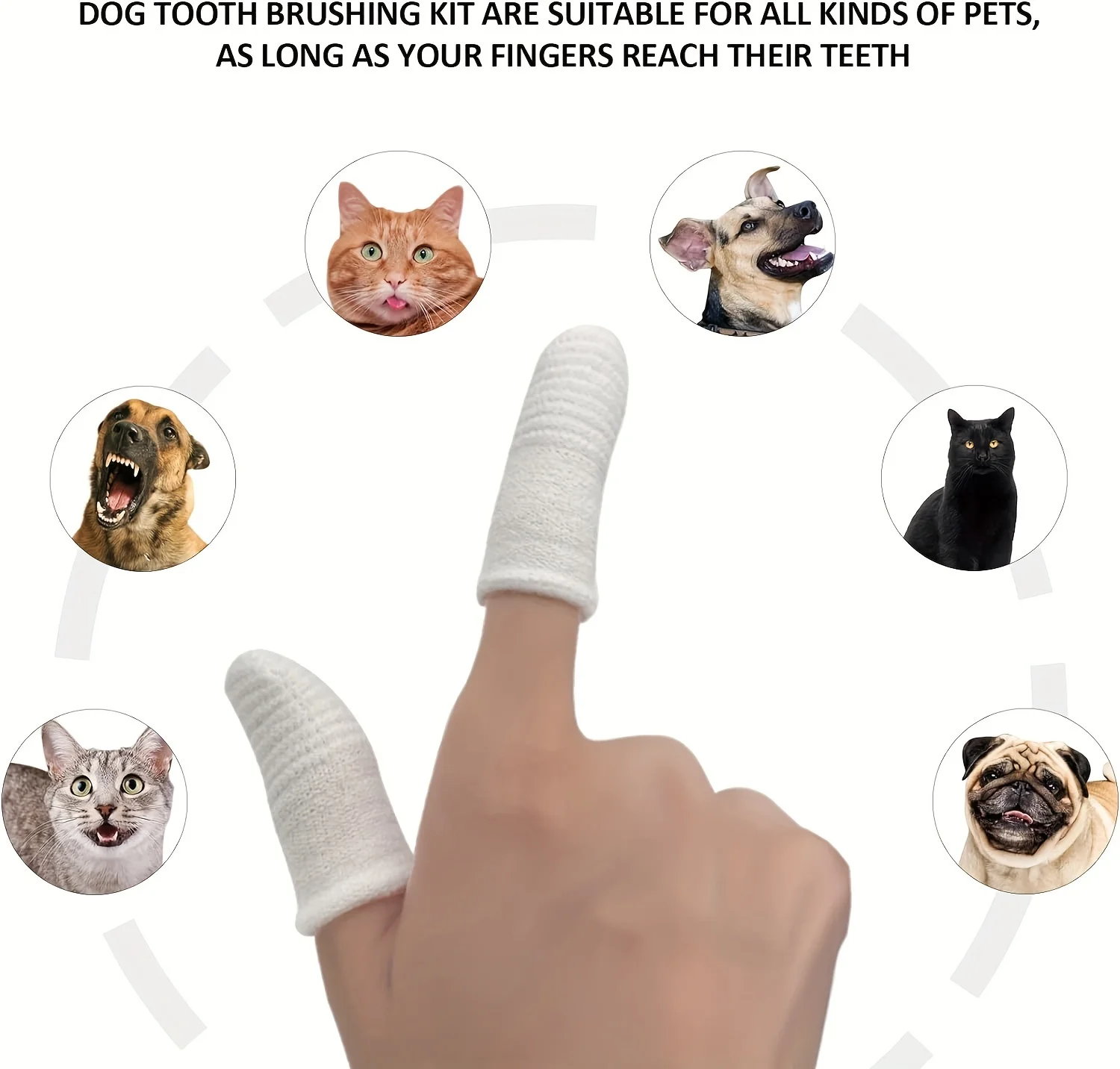 Title 4, 4pcs Dog Finger Toothbrush, 360 Degree Soft Dog...