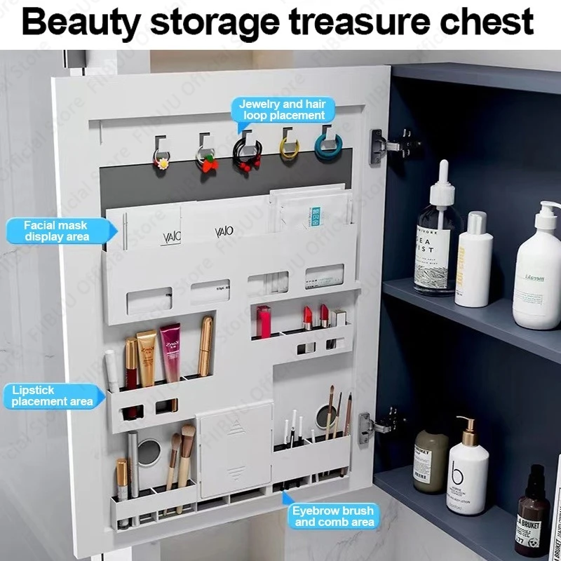 Multifunctional Bathroom Cabinets Mirror Cabinet Integrated Washbasin Bathroom Vanity Cabinets Ceramic Sink Furniture