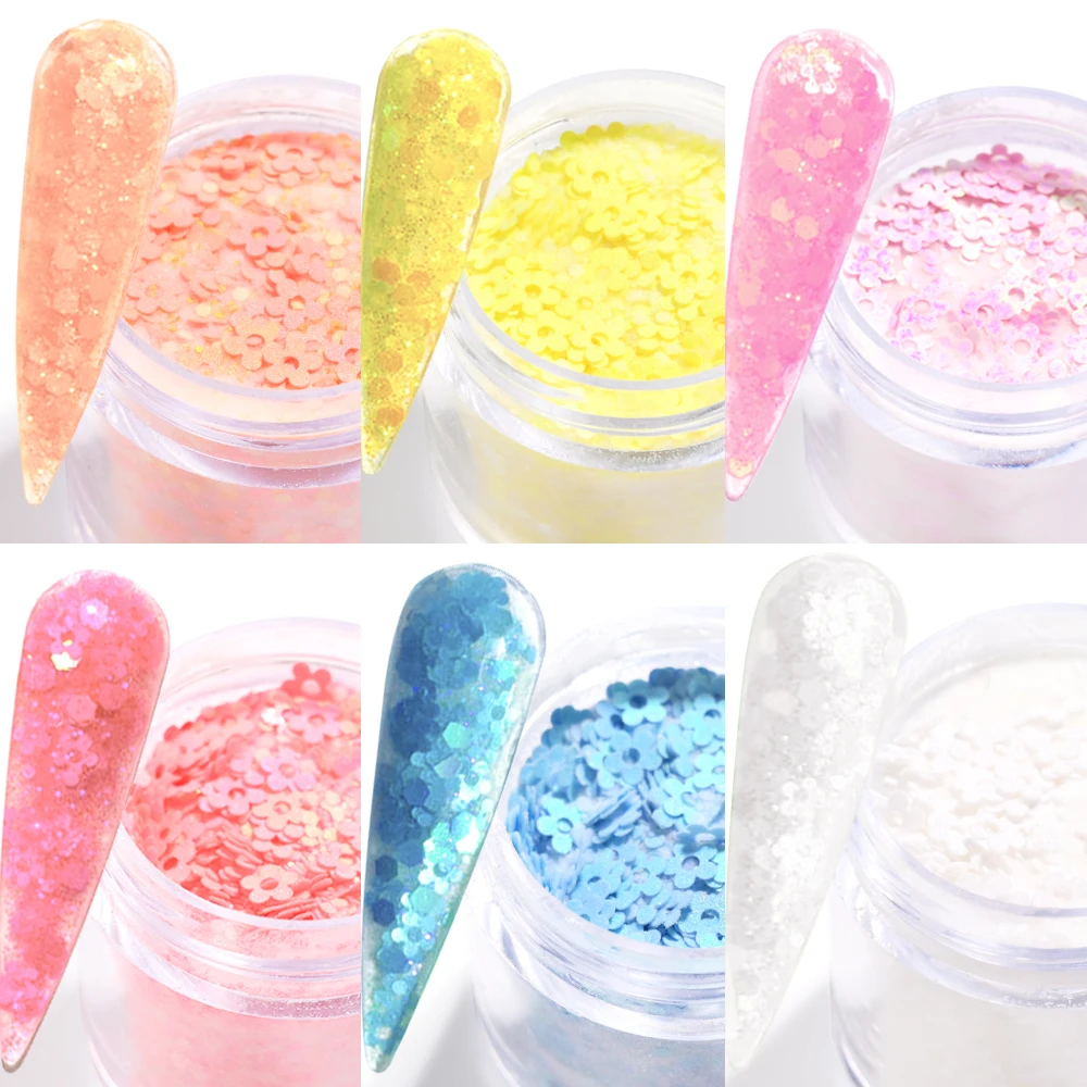 10g/jar Glitter Acrylic Powder For Nails Extension Flower Petal Flake Nail Acrylic Pigment Dipping Carving Building Crystal Dust 6