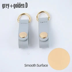 Premium Faux Leather Strap Clip Closure Attachment - Elegant Hook Clips (Grey golden D(smooth)