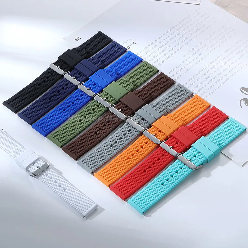 Silicone Sport Watch Band - Soft Rubber Strap with Quick Release