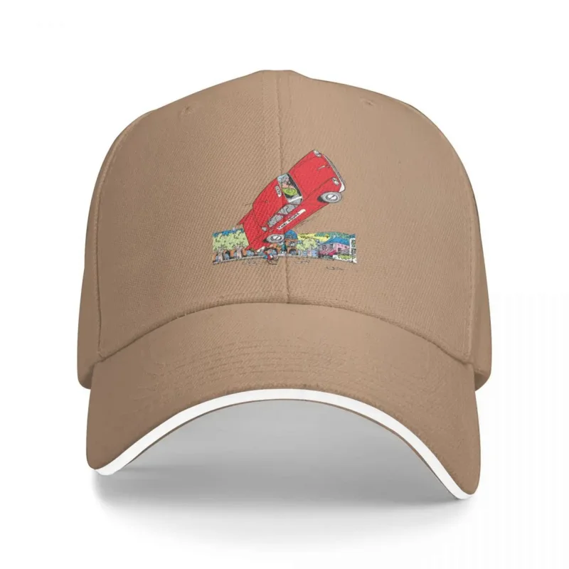 

Benoit Brisefer With Red Taxi Gaston Lagaffe Anime Washed Men's Baseball Cap Outdoor Trucker Snapback Caps Dad Hat Golf Hats