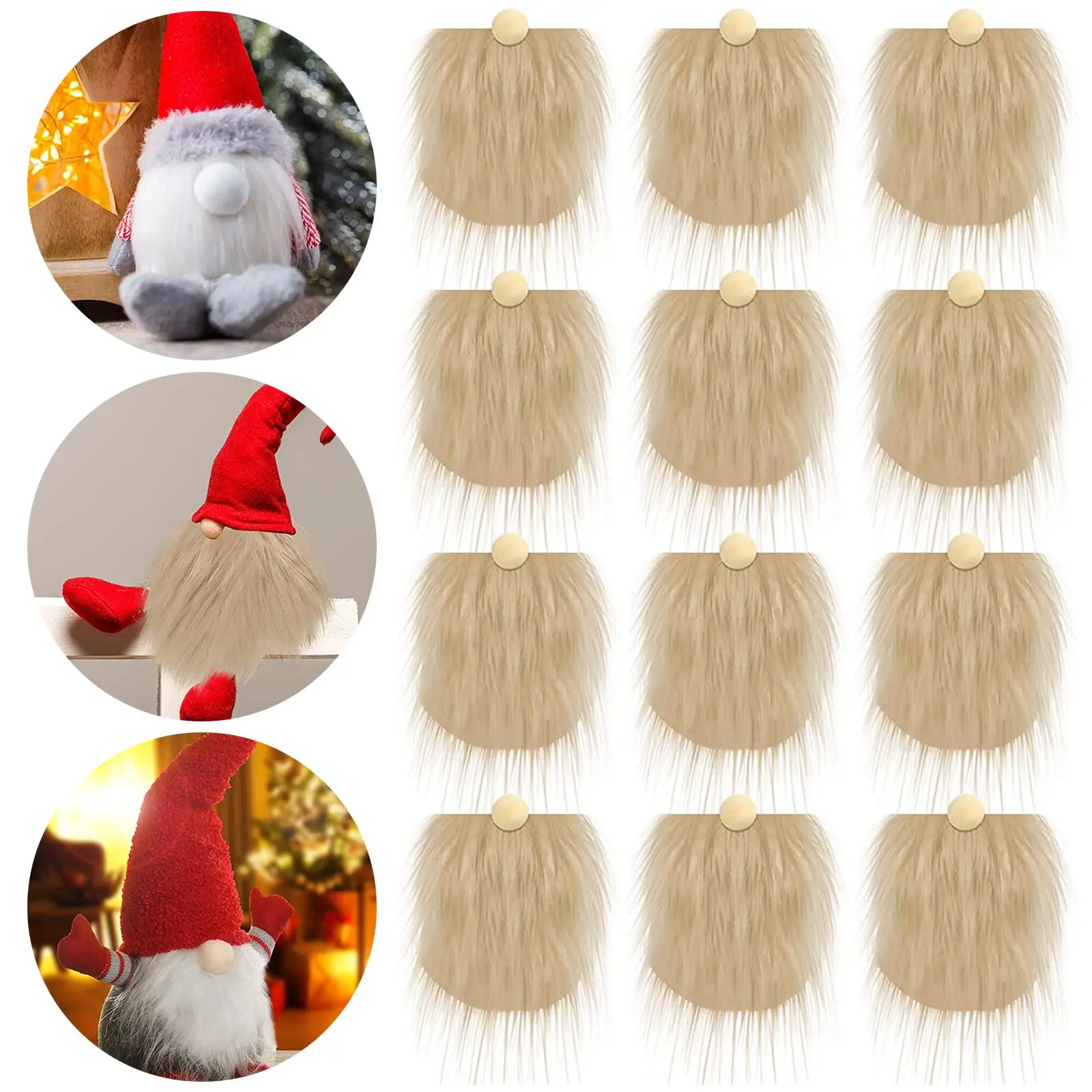 Pre-Cut Gnome Beard Unfinished Wooden Balls Holiday DIY Crafts Supplies 12x christmas decorations
