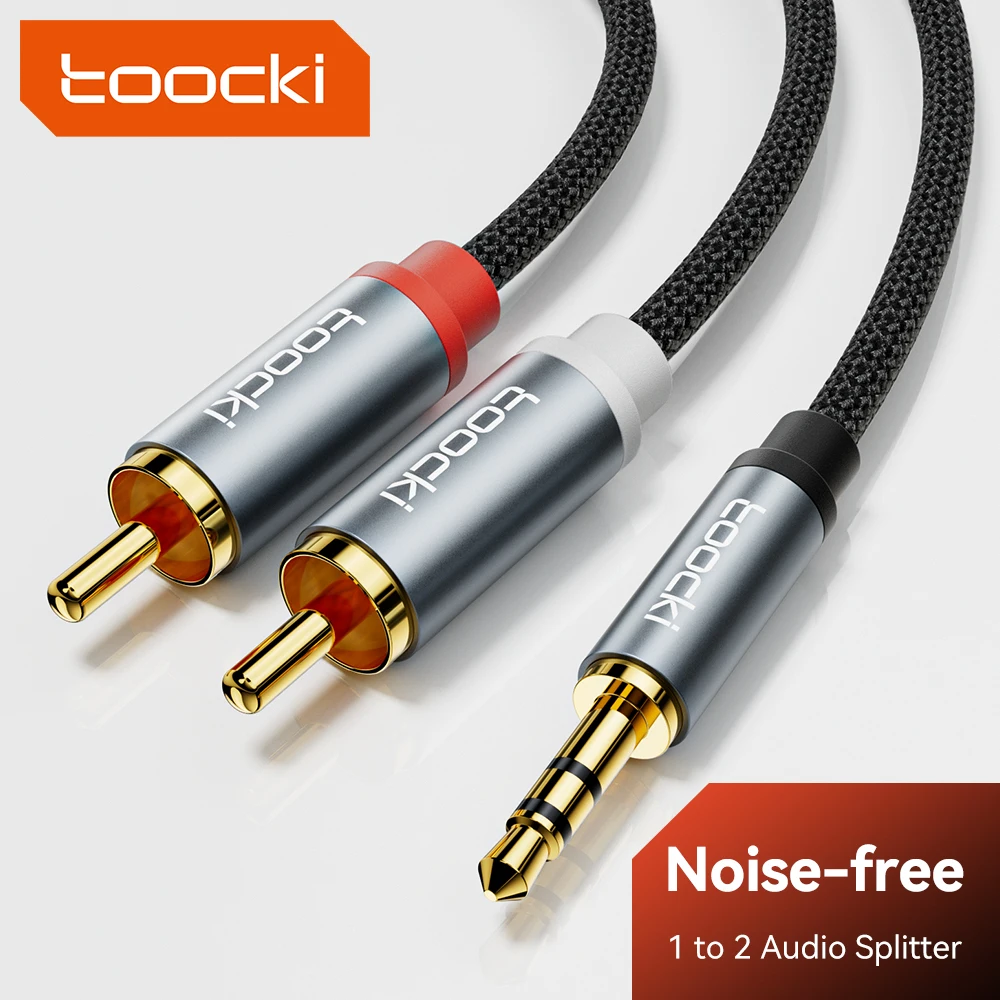 

Toocki Jack 3.5 to 2 RCA Aux Cable 3.5mm Jack to 2RCA Male Splitter Audio Wire for TV PC Amplifier Home Theater DVD Speaker Cord