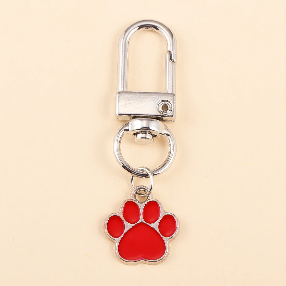 2 Stück niedlichen Emaille Schlüssel bund Katze Hund Pfote Fußabdrücke Schlüssel ring für Auto Handtasche Schlüssel Anhänger Zubehör Großhandel Schmuck Geschenke – Detail 7