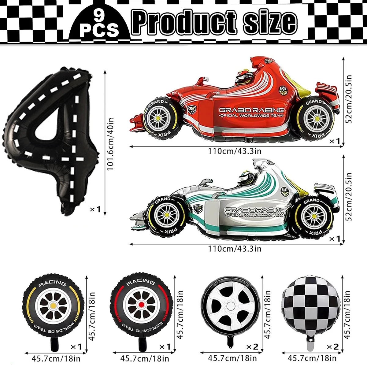 Stoviglie usa e getta a scacchi piatti tazze tovaglioli tema Racing decorazioni per feste di compleanno Banner a scacchi cono stradale