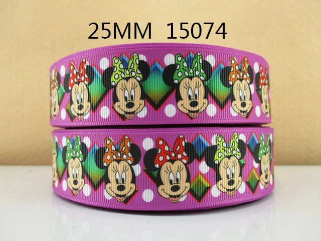Disney 5 Yards Multi Size Princess Minnie Mouse Printed Grosgrain Ribbon Hairbows DIY Craft Supplies Cartoon Ribbons ribbon decoration,ribbon supplies,grosgrain ribbon