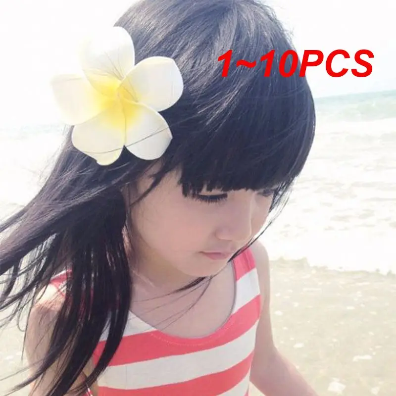 1 ~ 10Pcs Fiore Tropicale Alla Moda Alla Moda Durevole Elegante Fiore Vibrante Perni Per Capelli Plumeria Forcine Moda Estiva Must-Have