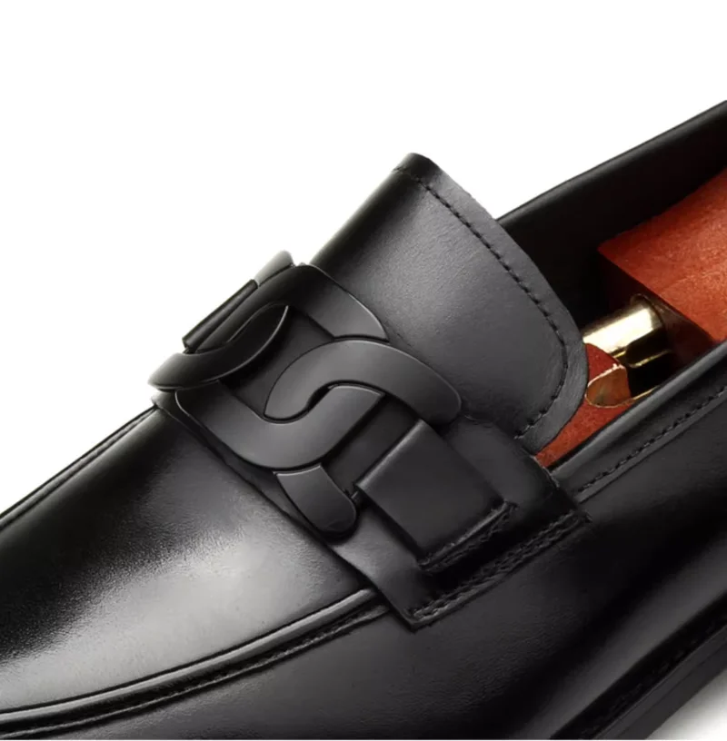 Herbst Business Casual Echtleder Herrenschuhe Britische Loafer Bequeme Slipper Spitze Koreanische Version Trend-Koordination – Detail 3