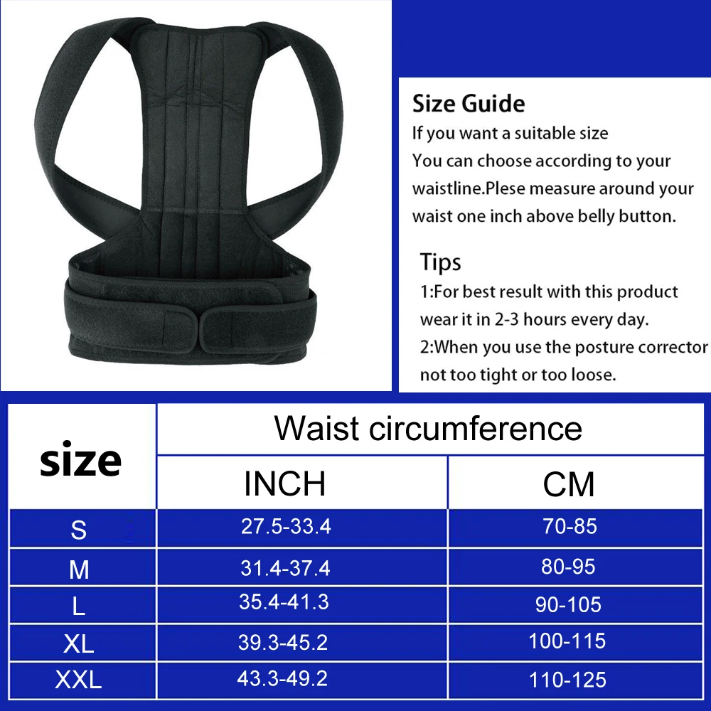 43cm*2pcs Alloy Bar Posture Corrector Scoliosis Back Brace Spine Corset Shoulder Therapy Support Poor Posture Correction Belt images - 6