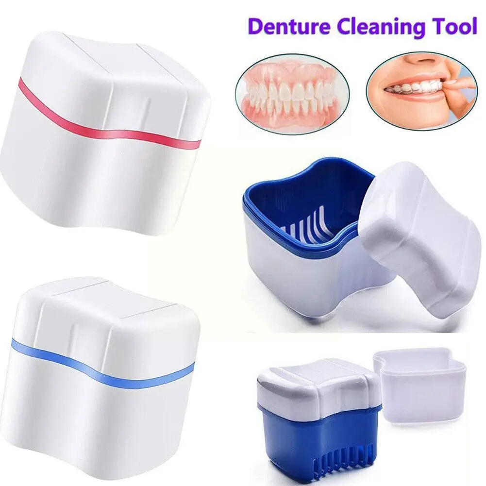 

Portable Denture Storage Box Travel Dentures Container High Storage Braces Orthodontic Soaking Cleaning Quality Box Retaine C2V8