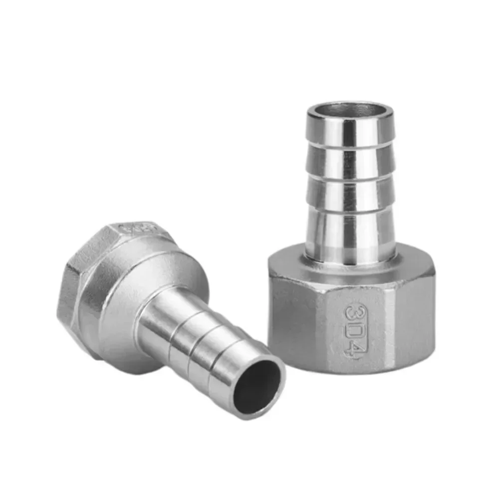 1/8" 1/4" 3/8" 1/2" 3/4" 1"-2" BSP Female 6 8 10 12 13 15 16-51 mm Hose Barb Pipe Fitting Connector Coupler 304 Stainless Steel