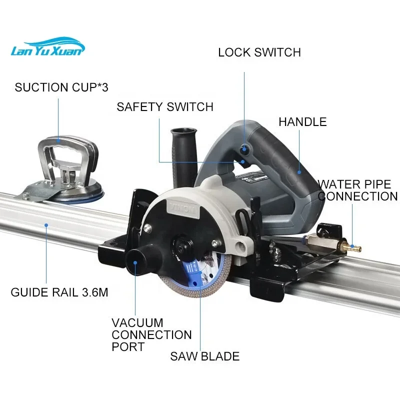 

Large format tile dekton stone electric cutter saw cutting machine with 4.2m guide rail set power tools