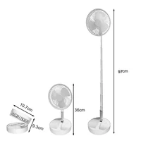 Ventilateur de Refroidissement Portable, Télescopique, Silencieux, Rechargeable par USB, Pliable, 4 Vitesses Réglables, avec Télécommande, 7200mAh 6