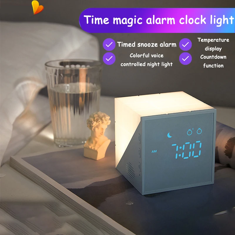 c2001-creative-time-cube-alarm-clock-led-colorful-dream-cute-night-light-usb-charging-bedside-intelligent-children-small-lamp