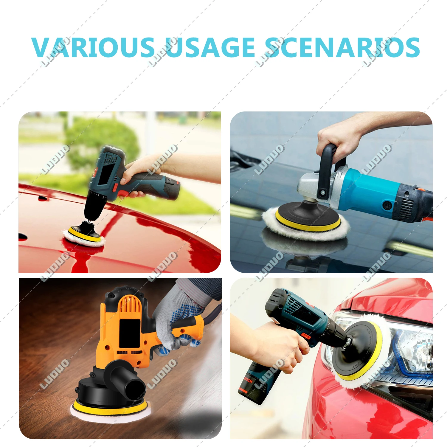 3" 4" 5" 6" 7" Microfiber ing Polishing Pads Wool Sponge for Car Detailing Auto Cleaning Headlight Polishing Waxing Coating