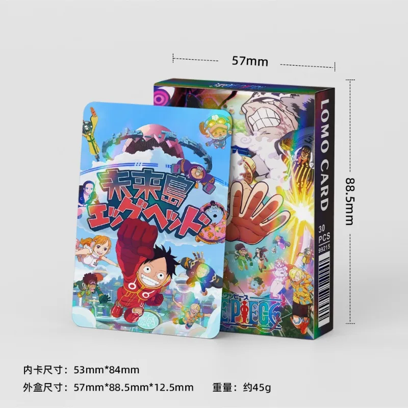 원피스 양면 LOMO 카드 애니메이션 해적 주변 상품 플래시 카드 박스형 인사말 카드 컬렉션 카드 30장