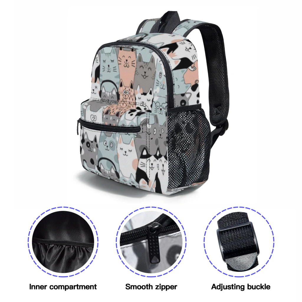 2023 Children Backpack Toddler Kids School Bag  Cute cat set Kindergarten Bag for Girl Boys
