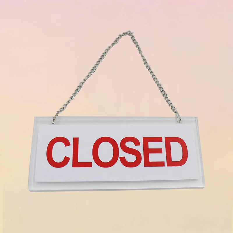 Open and Closed Business Signs Double Sided Wooden Acrylic Open Hanging Indicator Board for Restaurant Club Cafe Hotel Bar Shop