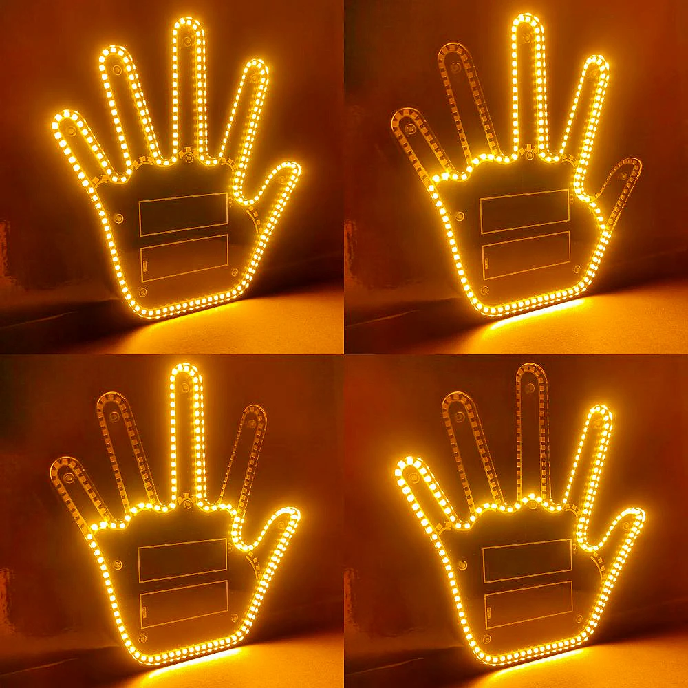 Funny Car Finger Light with Remote Gesture LED Funny Back Window Sign Car  Middle Finger Car Light - AliExpress