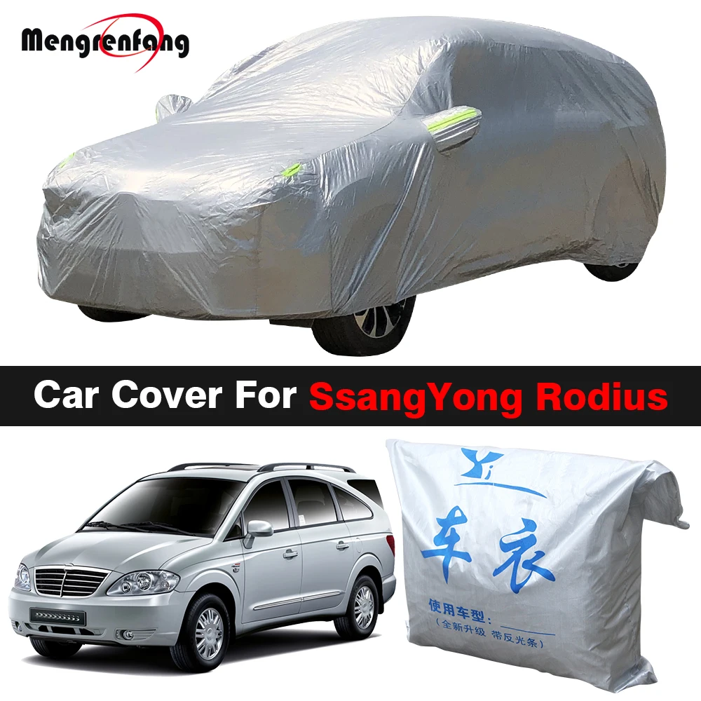 

Full Car Cover Windproof MPV Anti-UV Sun Shade Rain Snow Wind Resistant Cover For SsangYong Rodius Stavic 2004-2023