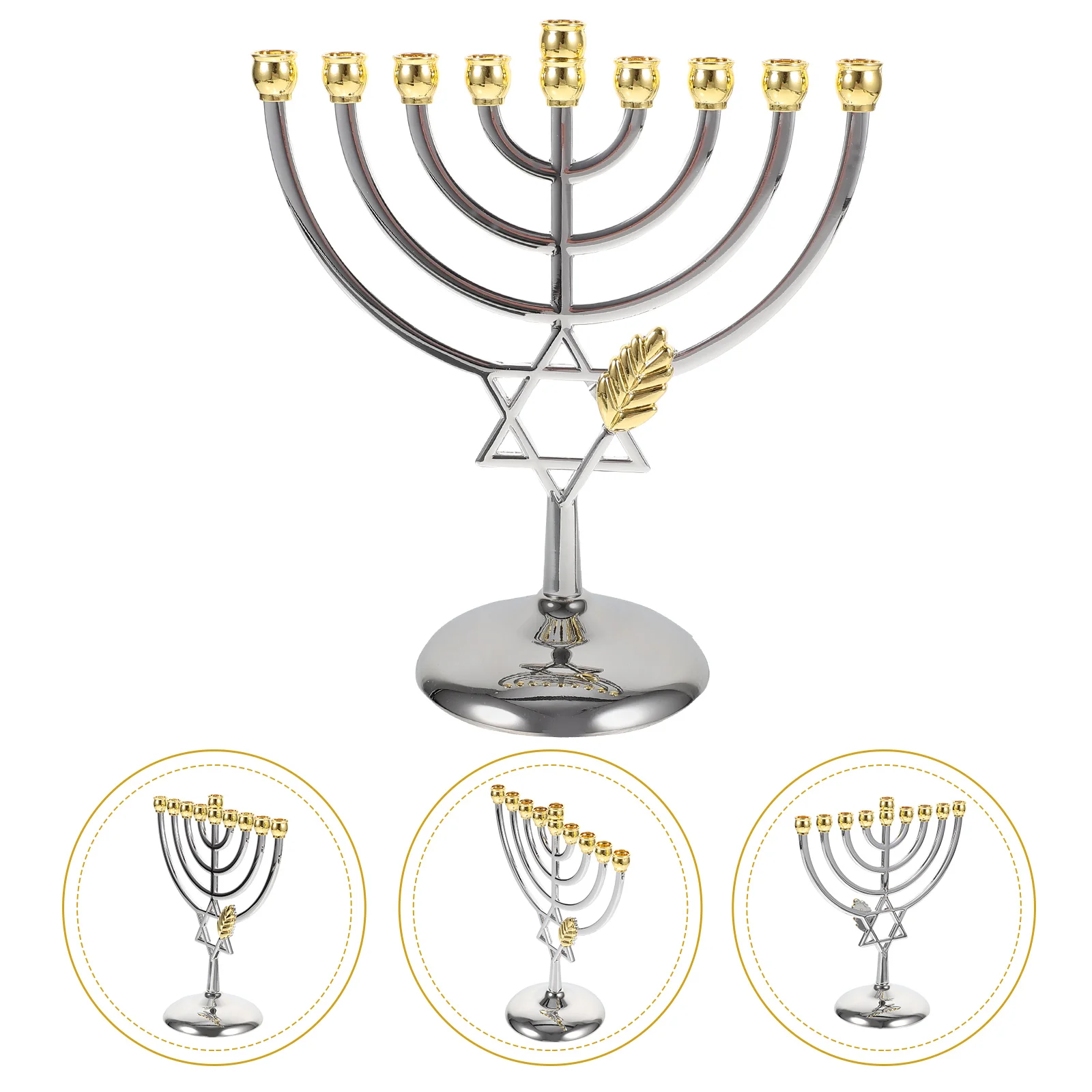 

Jewish Candle Holder Branch Candlestick Metal Candle Holder Party Ornament Jewish New Year Nine Headed Candlestick