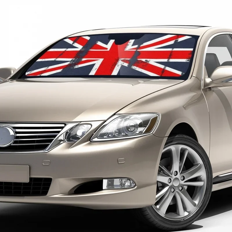 

Universal Car Auto Sunshade Stylish British England Flag Print Sun Shade Reflector Windshields Car Accessories 2023