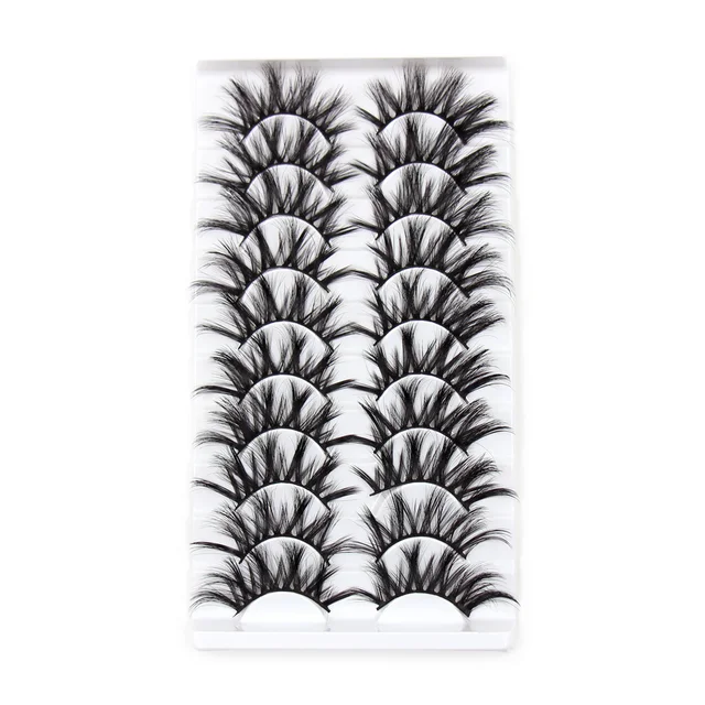 Faux-cils en vison 3D réutilisables, Extension de cils naturels, Volume spectaculaire, maquillage, 10 paires