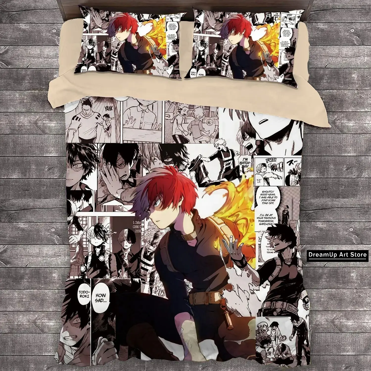 3D Print MANGA Anime My Hero Academia Bedding Set Boys Girls Twin Queen Full Size Duvet Cover Pillowcase Bed Adult Bedroom 2