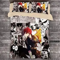 3D Print MANGA Anime My Hero Academia Bedding Set Boys Girls Twin Queen Full Size Duvet Cover Pillowcase Bed Adult Bedroom 2