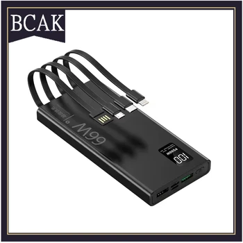 BCAK sconto negozio 30000mAh 66W ricarica rapida con cavo integrato Power Bank alimentatore mobile di grande capacità regalo all'ingrosso