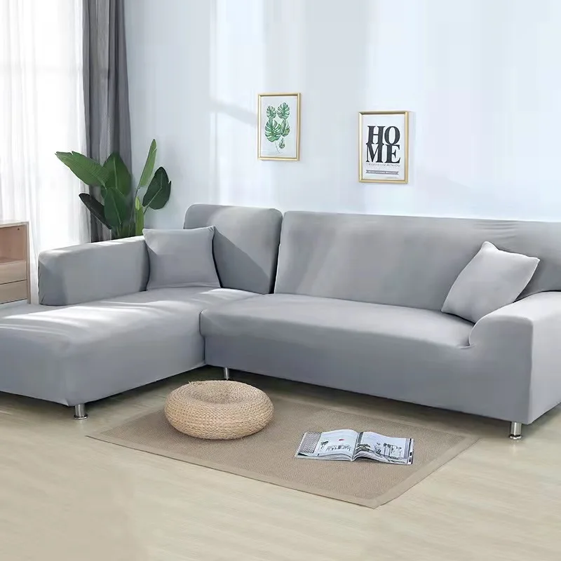 thumbnail image 1 of Funda de sofá sólida para sala de estar, funda elástica para sofá de 1, 2, 3 o 4 plazas, funda protectora para sofá de esquina en forma de L, funda para chaise longue, 1 of 5