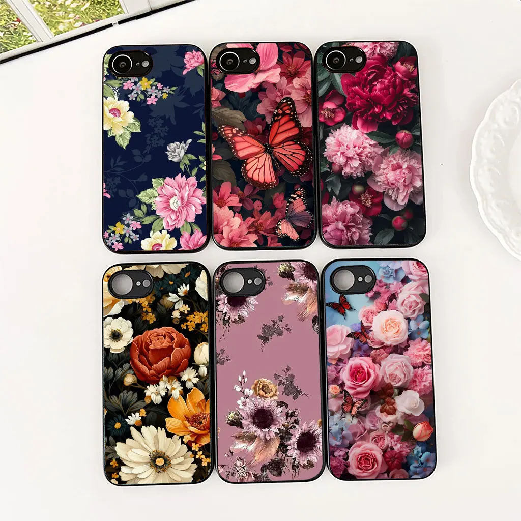 Elegant Red Rose and Pink Peony Floral Phone Case