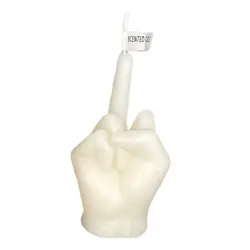 Middle Finger Soy Wax Aromatherapy Candle - Humorous Fragrance (White)