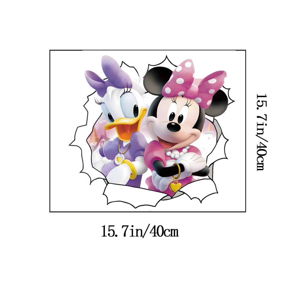 Disney Cartoon Mickey Minnie Mouse baby thuis stickers muurstickers voor kinderkamer  babykamer kunst aan de muur kinderkamer pretpark DIY - AliExpress, image size:1001x1001