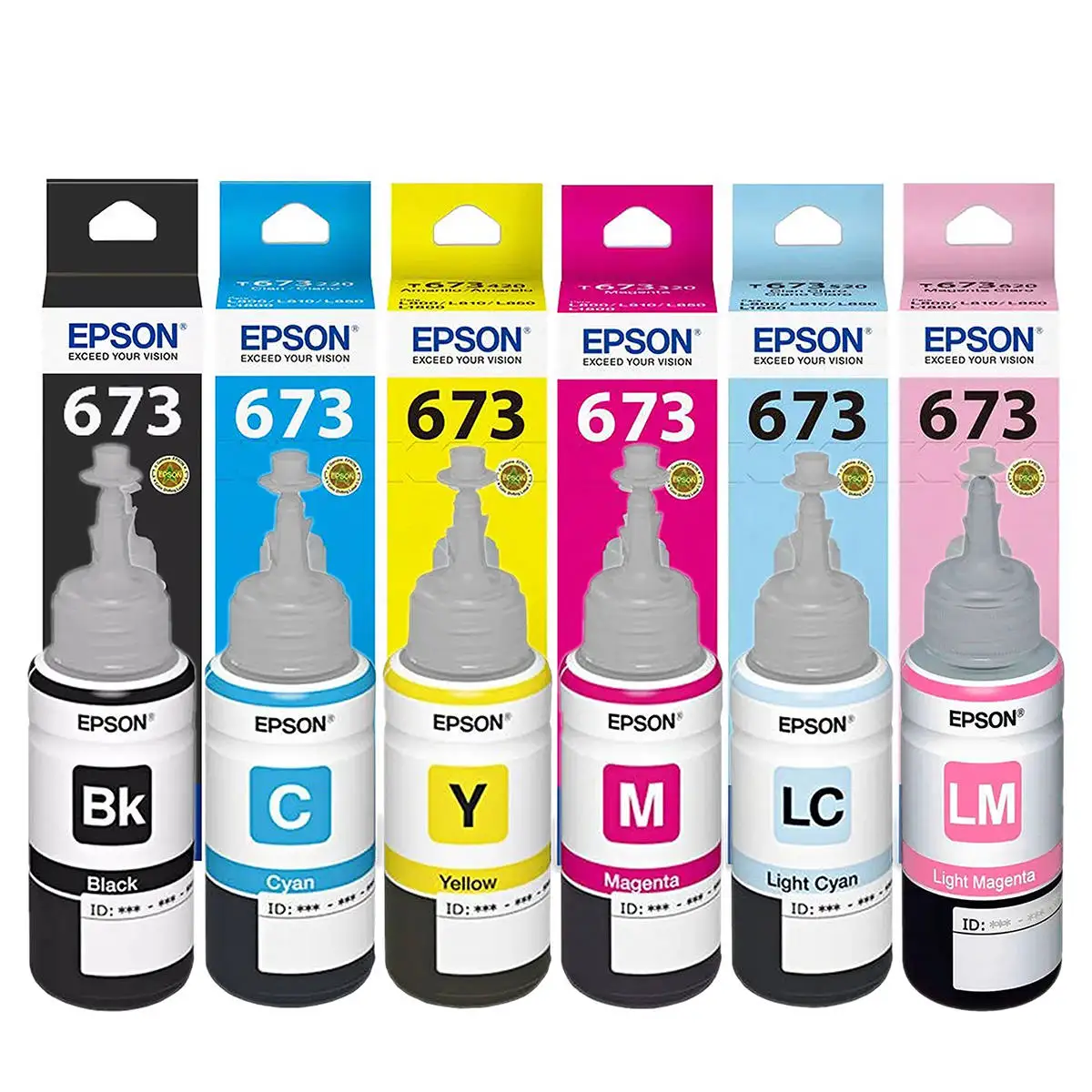 Kit 6 Cores Tinta Epson 673 T673 Original For Impressora Ecotank L800 L805  L810 L850 L1800 6x70ml | Mundoware - Ink Refill Kits - AliExpress