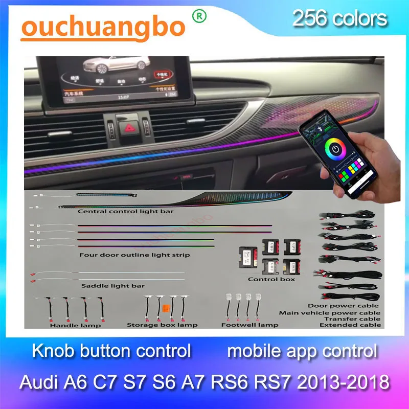 Ambient Light Kit A6 C7 S7 S6 A7 RS6 RS7 2013 led atmosphere lamp led atmosphere lighting car interior lamp led interior lights led car decoration lamp car ambient lights