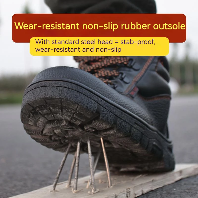 Botas de seguridad resistentes al desgaste para hombre, zapatillas de trabajo antigolpes y antipinchazos, botas impermeables, botas de trabajo protectoras indestructibles