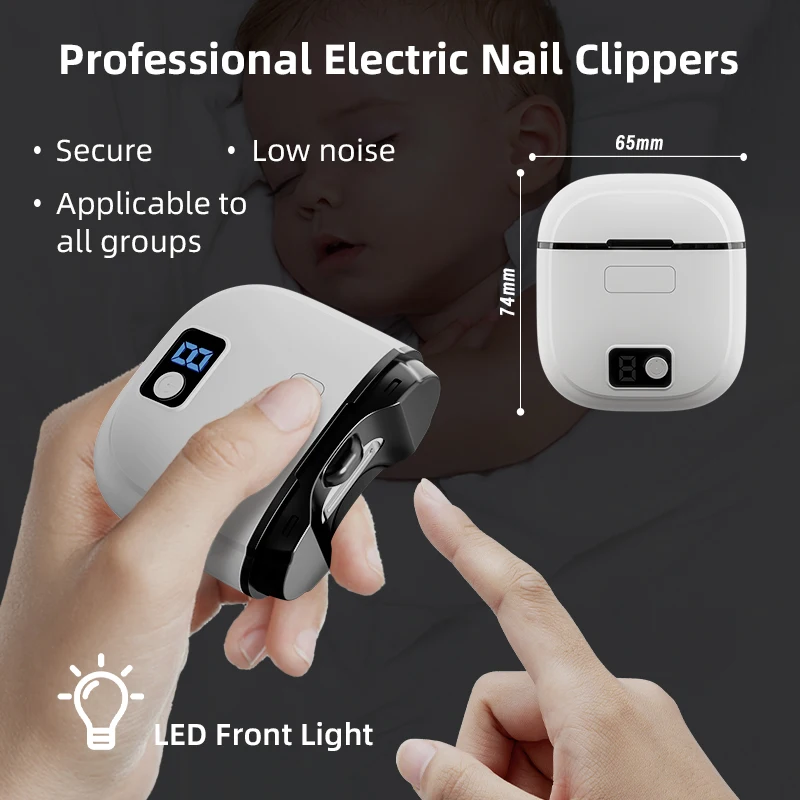Electric Nail Clipper 3Speed Levels Automatic Nail Clipper Nail Clip Storage and LCD Light USB for Adults Seniors Babies Kids 6