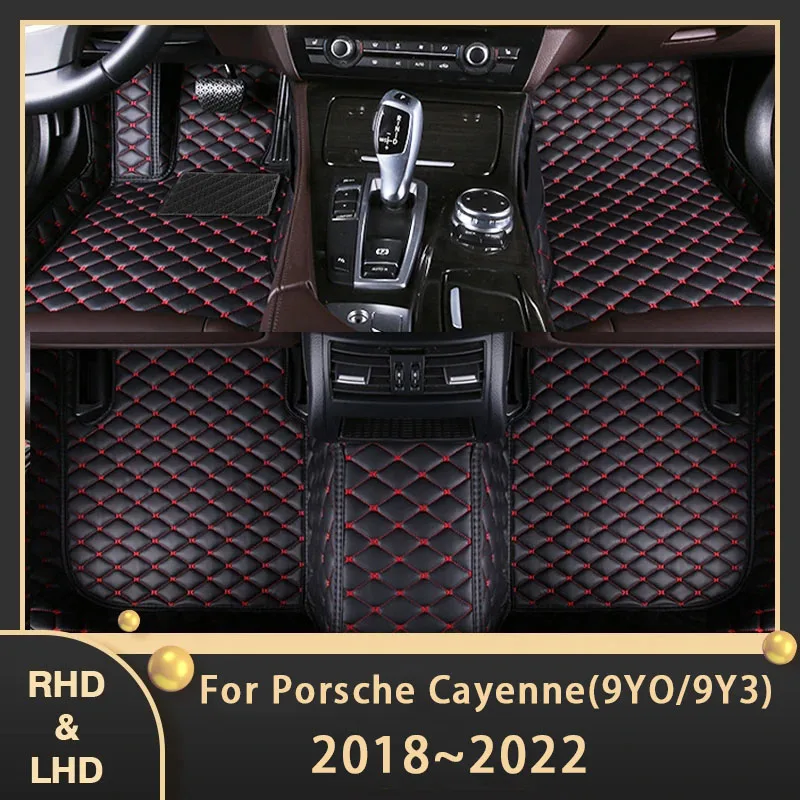 

Car Floor Mats For Porsche Cayenne 9Y0 9Y3 2018~2022 Auto Custom Auto Foot Pads Leather Carpet Interior Accessories 2020 2021