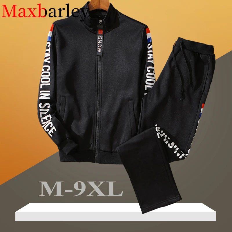 2 Piece Sets Men's Sports Suits Husband Sporting Fitness Tracksuit Set Plus Size Fashion Casual 9XL Clothing for Men Sportwear custom your logo 2pcs set sexy women tracksuit sportwear sleeve crop top pants outfit workout gym fitness athletic women clothes