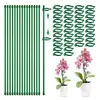 10Pcs Plant Support Stakes 12 Inch Green Plant Sticks With Adjustable Retaining Ring Indoor Outdoor Garden Flower Pot Stand 3