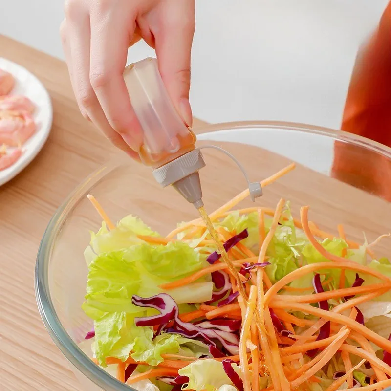 Squeeze Salad Sauce Bottle Set Food-Grade Condiment Dispenser Jam Container Outdoor BBQ Seasoning Bottle Home Sauce Storage