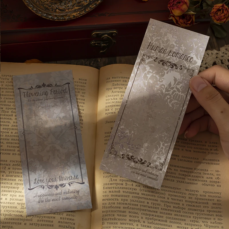 

20Pcs Per Pack Retro Bookmarks lace retro classical palace style message card Book Paper Handmade Stationery tag 152*42mm