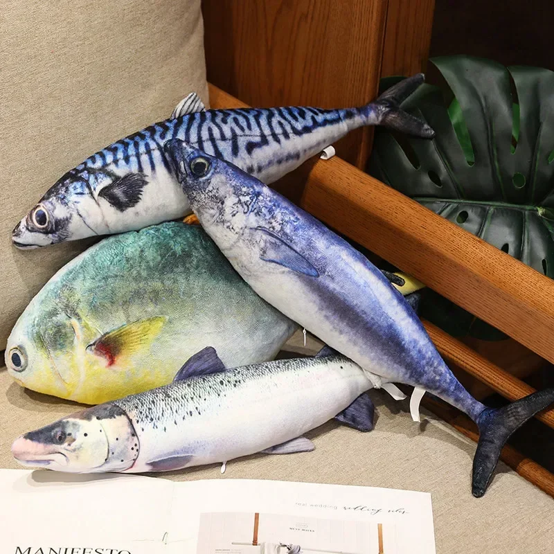 3D Simulation Fisch Plüsch Spielzeug Gefüllte Thunfisch Lachs Herbst Saury Grouper Plüsch Kissen Kreative Sofa Kissen Kissen Geschenk Kinder Spielzeug – Detail 2