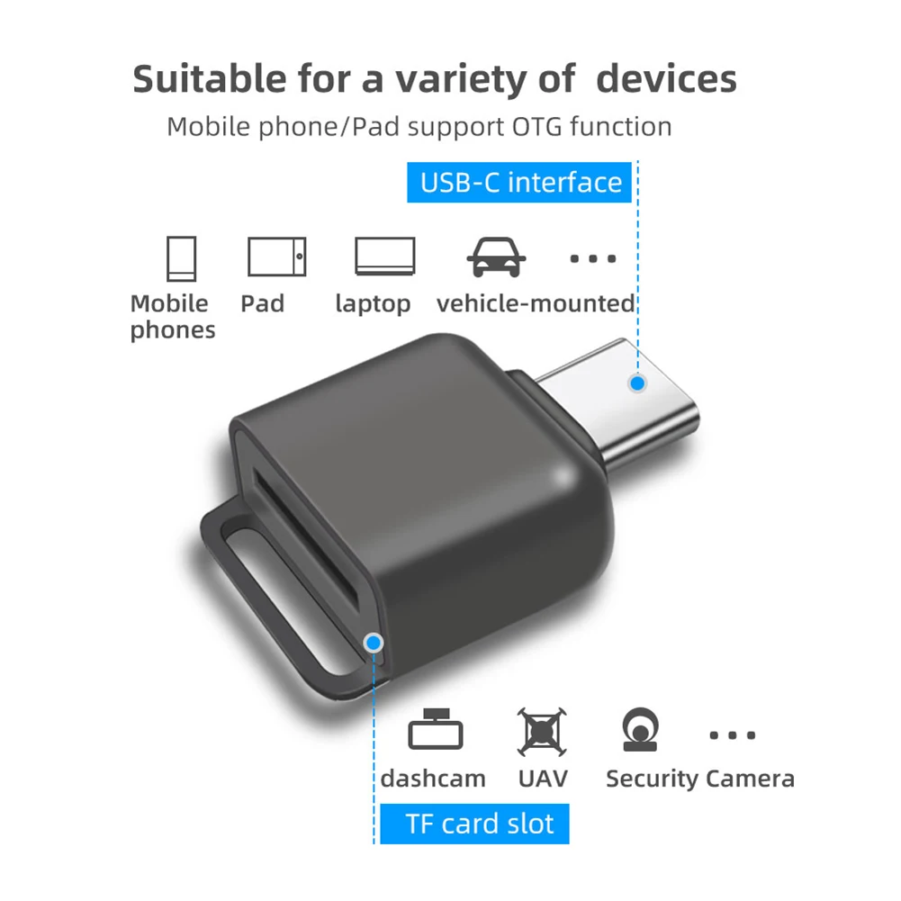 노트북 태블릿 휴대폰용 C 타입 마이크로 SD/TF 카드 리더, USB C에서 마이크로 SD 카드 어댑터, 아연 합금 USB C 메모리 리더 어댑터