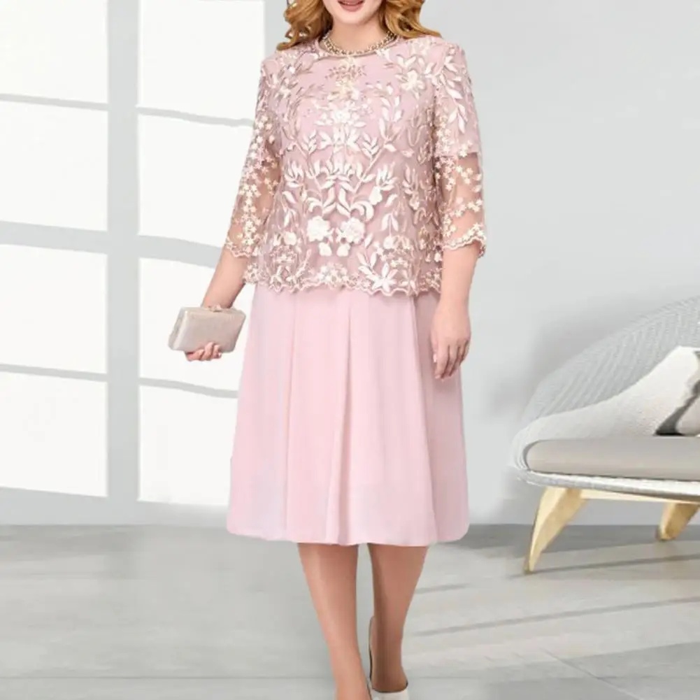 

Size Lace Dress Cover Up Set Plus-size Lace Dress Cover Up Stunning Plus Size Party Outfits Embroidered Lace Midi for Women