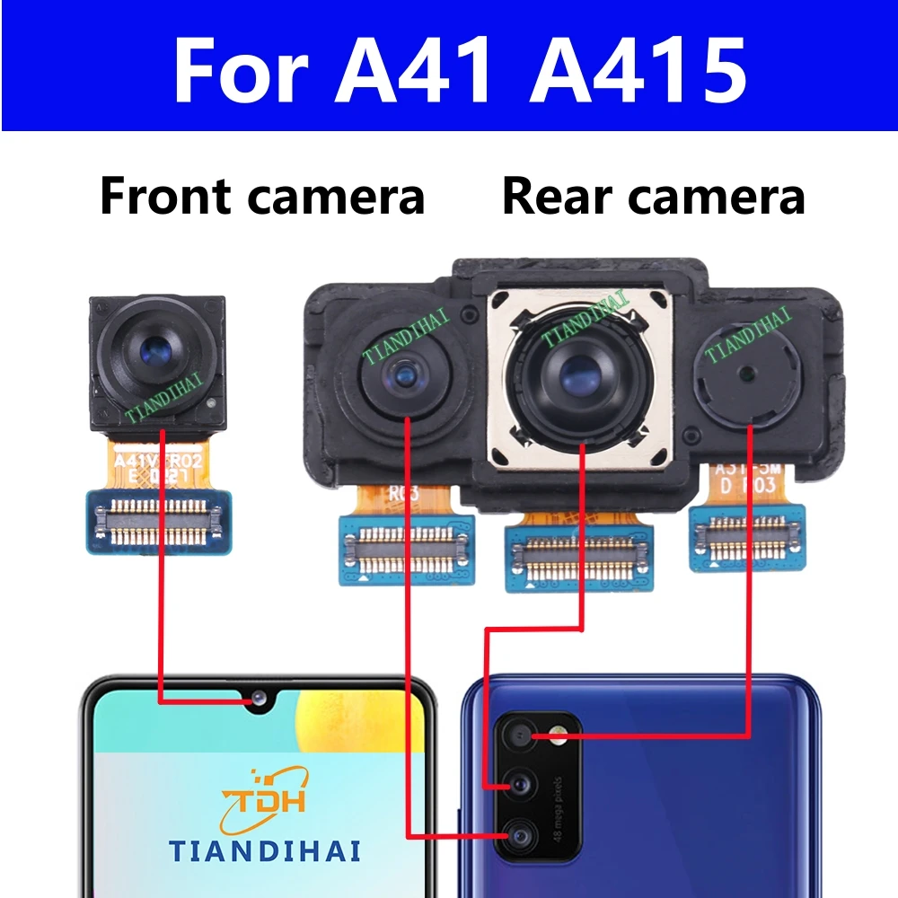 

Original Front Back Camera For Samsung Galaxy A41 A415 A415F Rear Main Selfie Wide Depth Big Camera Module Flex Cable Parts