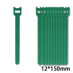 Adhesive Velcro Nylon Cable Management Straps - Reusable and Adjustable - 30pcs (Green)