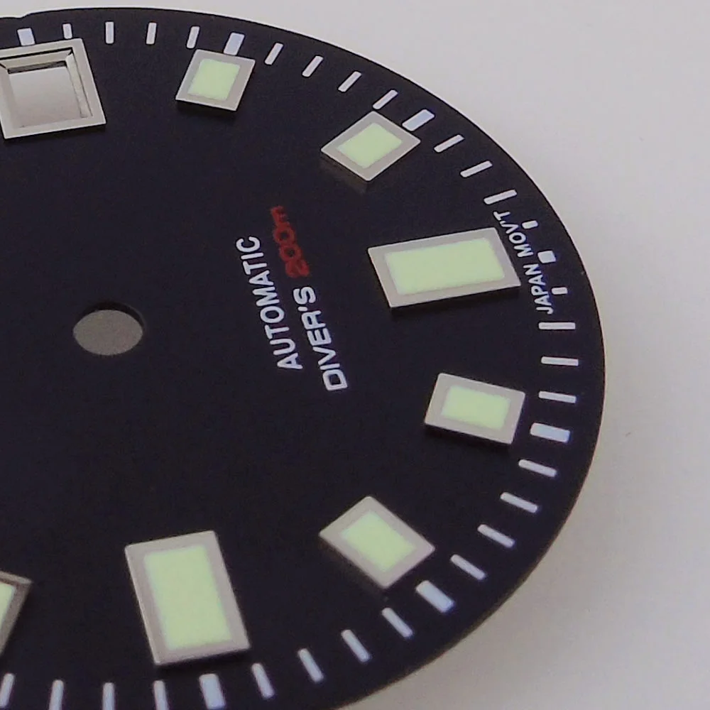29mm Black & Green Dial with Blue Accents and Luminous Marks